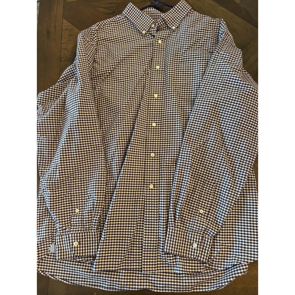 Cremieux Classics Men Purple White Check Button Shirt Size XXL TCU Horned‎ Frogs